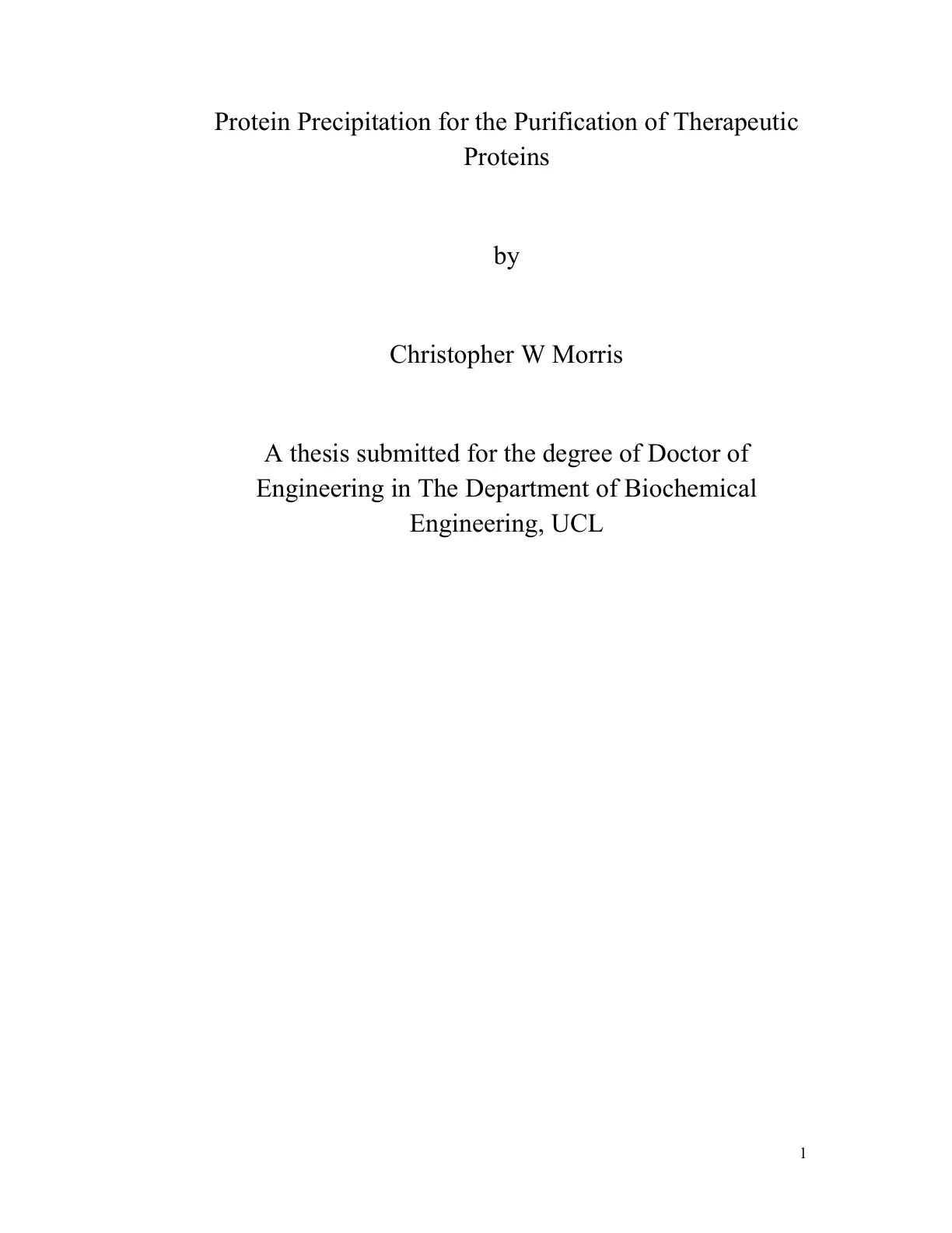 غلاف تقرير Protein Precipitation for the Purification of Therapeutic Proteins