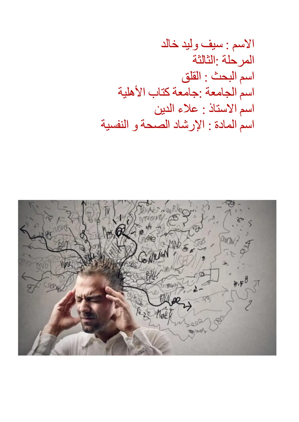 غلاف تقرير القلق