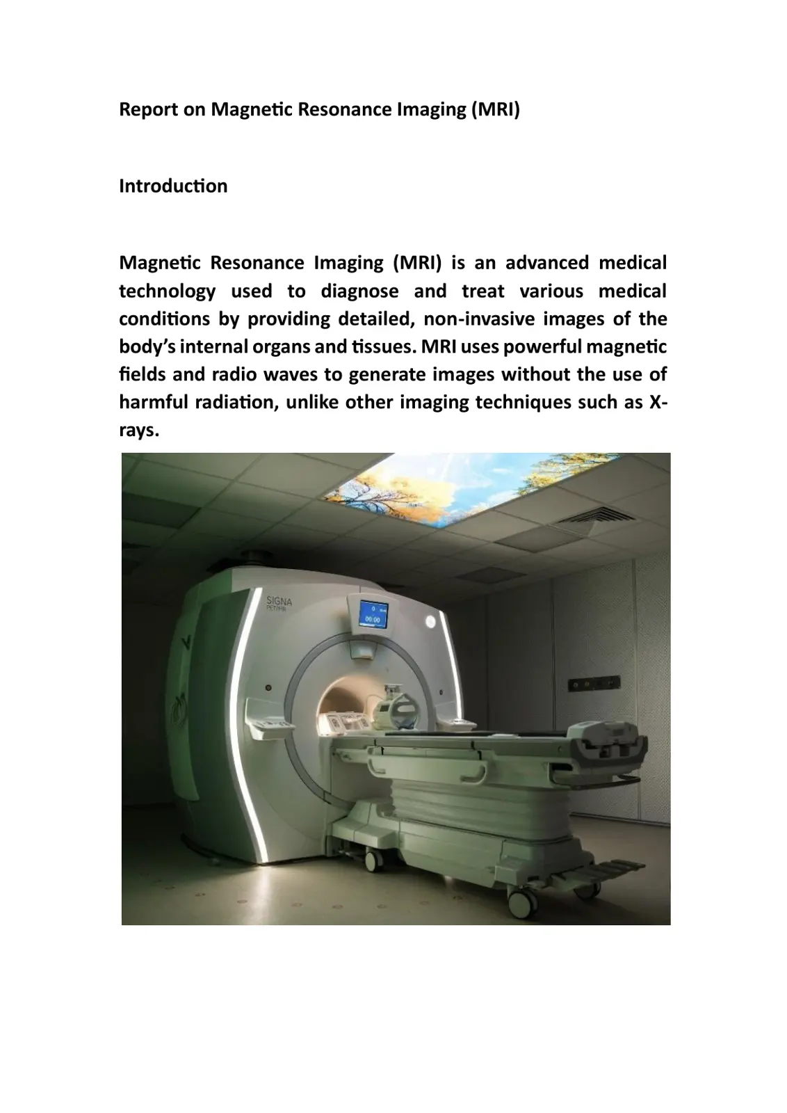 غلاف تقرير Report on Magnetic Resonance Imaging (MRI)