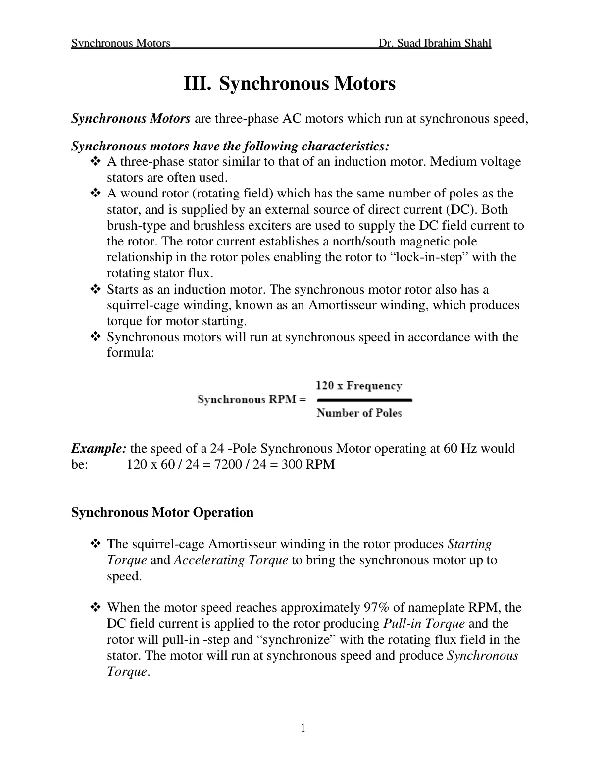 غلاف تقرير Synchronous Motors