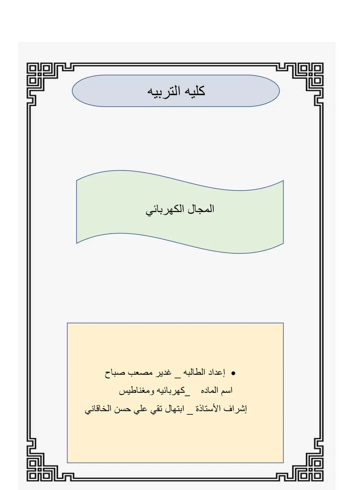 غلاف تقرير المجال الكهربائي
