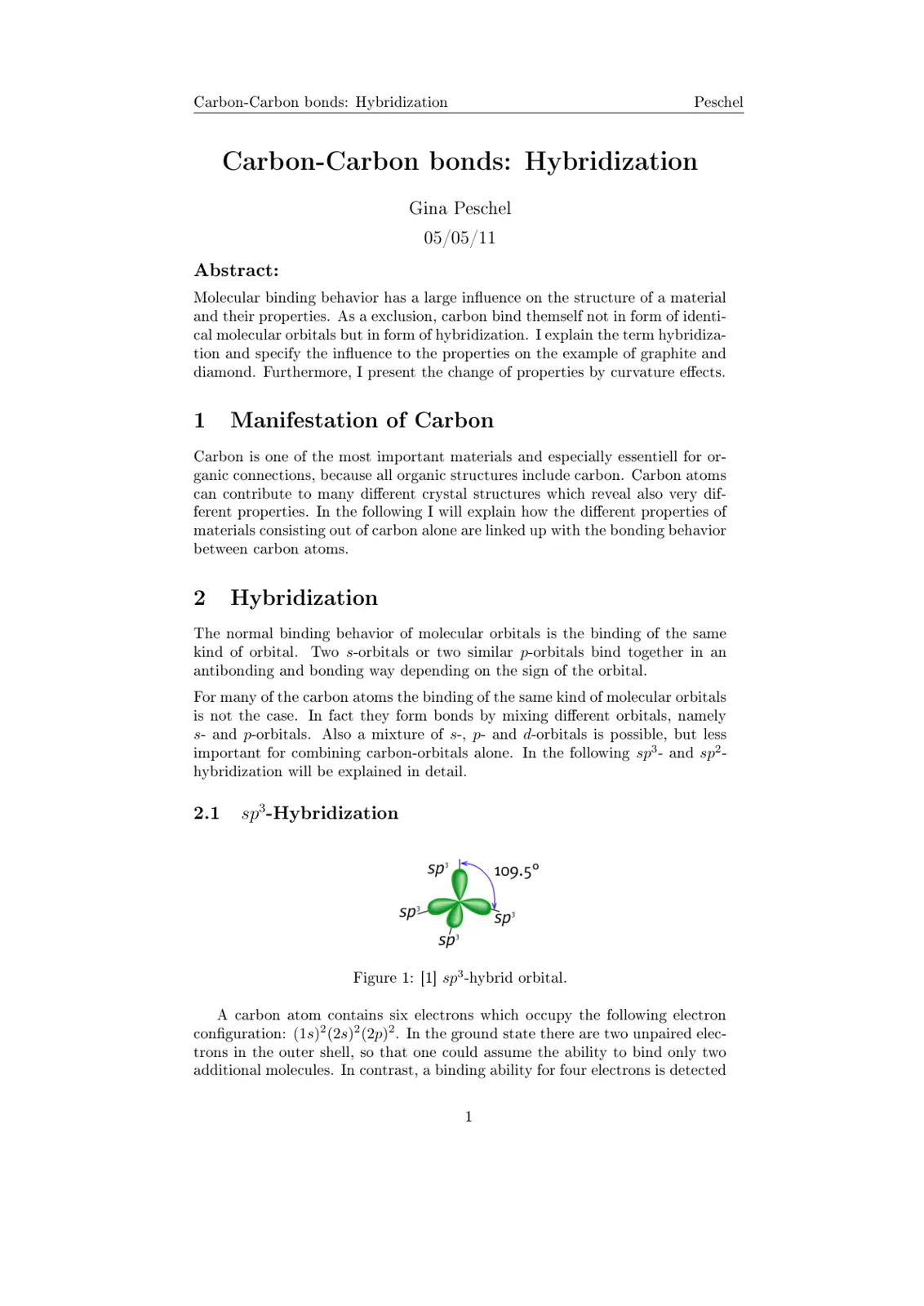 غلاف تقرير Carbon-Carbon bonds: Hybridization