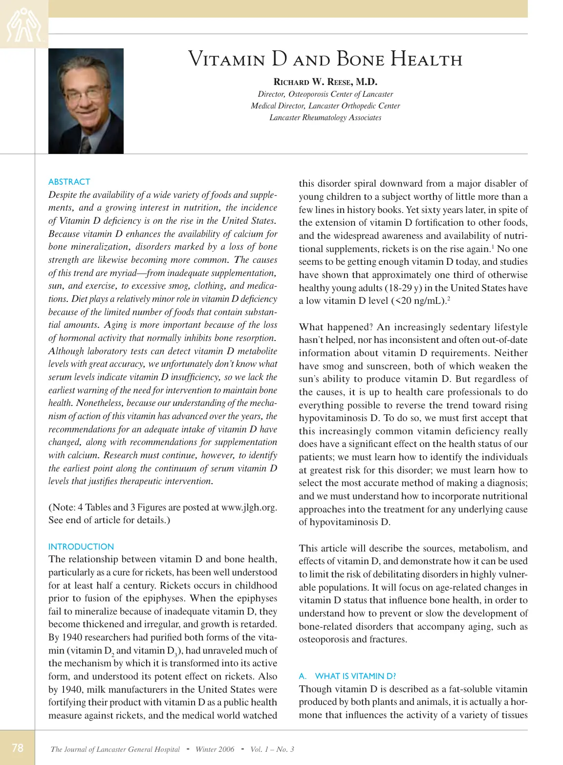 غلاف تقرير VITAMIN D AND BONE HEALTH