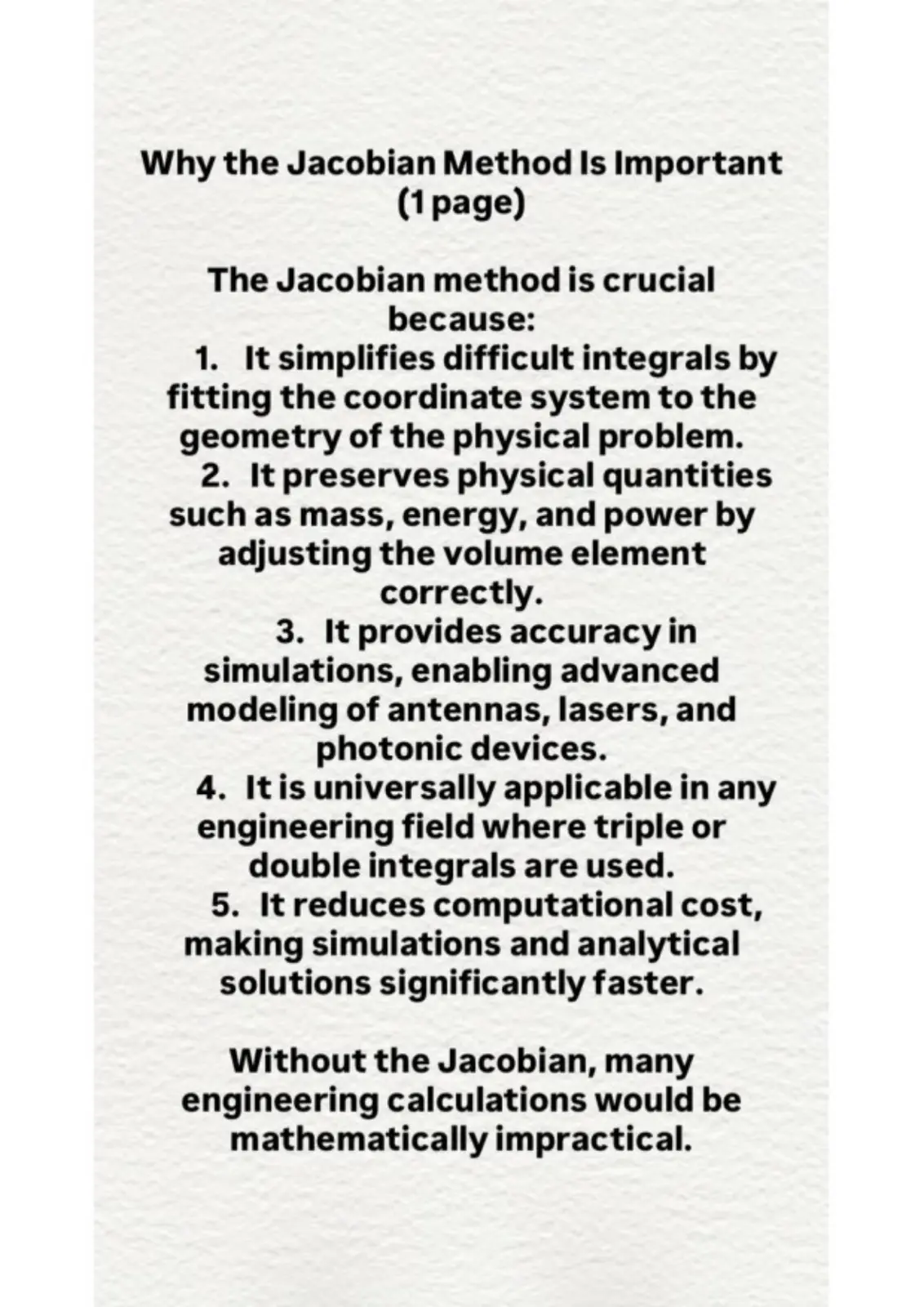 غلاف تقرير Why the Jacobian Method Is Important