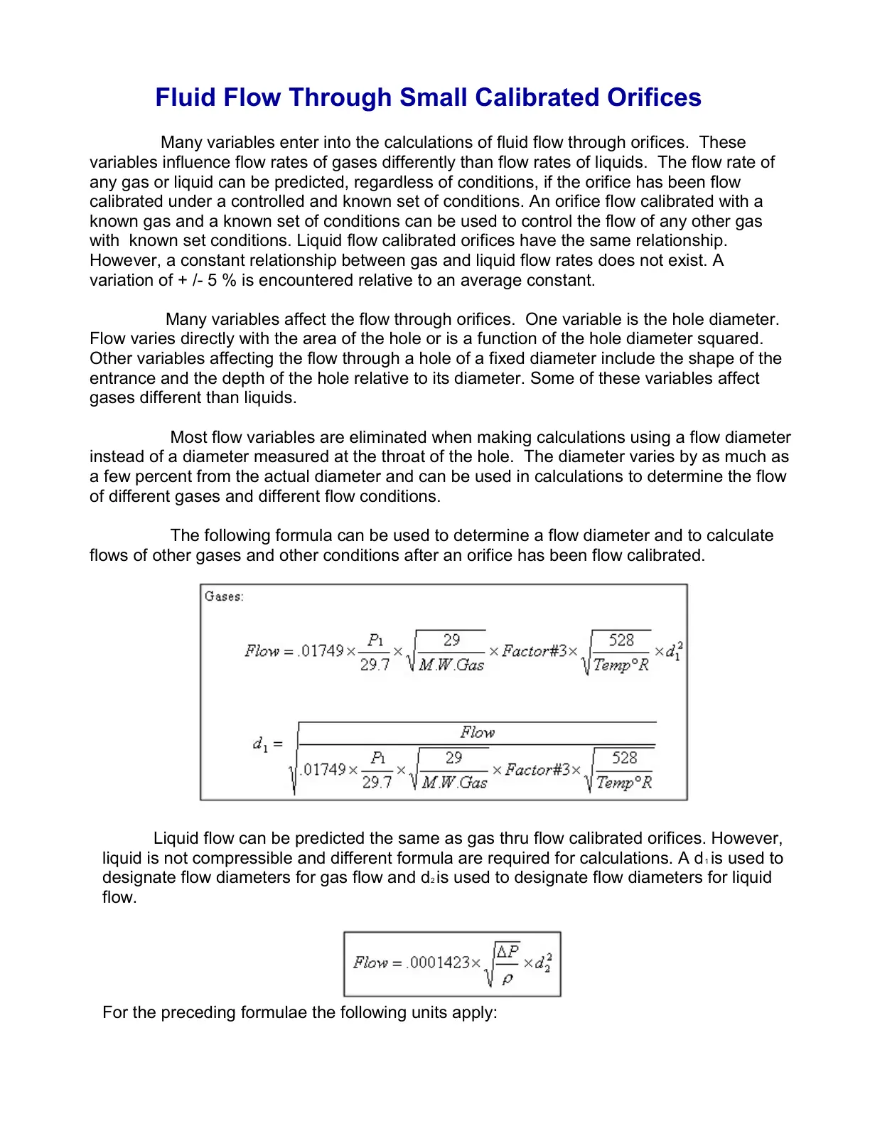 غلاف تقرير Fluid Flow Through Small Calibrated Orifices