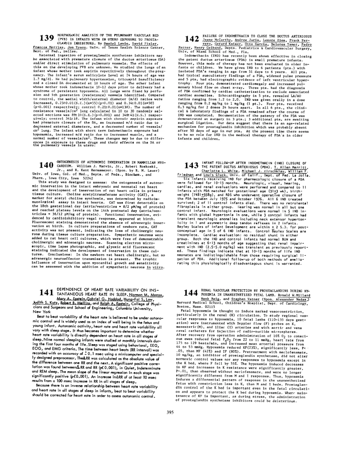 غلاف تقرير MORPHOLOGIC ANALYSIS OF THE PULMONARY VASCULAR BED (PVB) IN INFANTS WITH IN UTERO EXPOSURE TO PROSTAGLANDIN INHIBITORS.