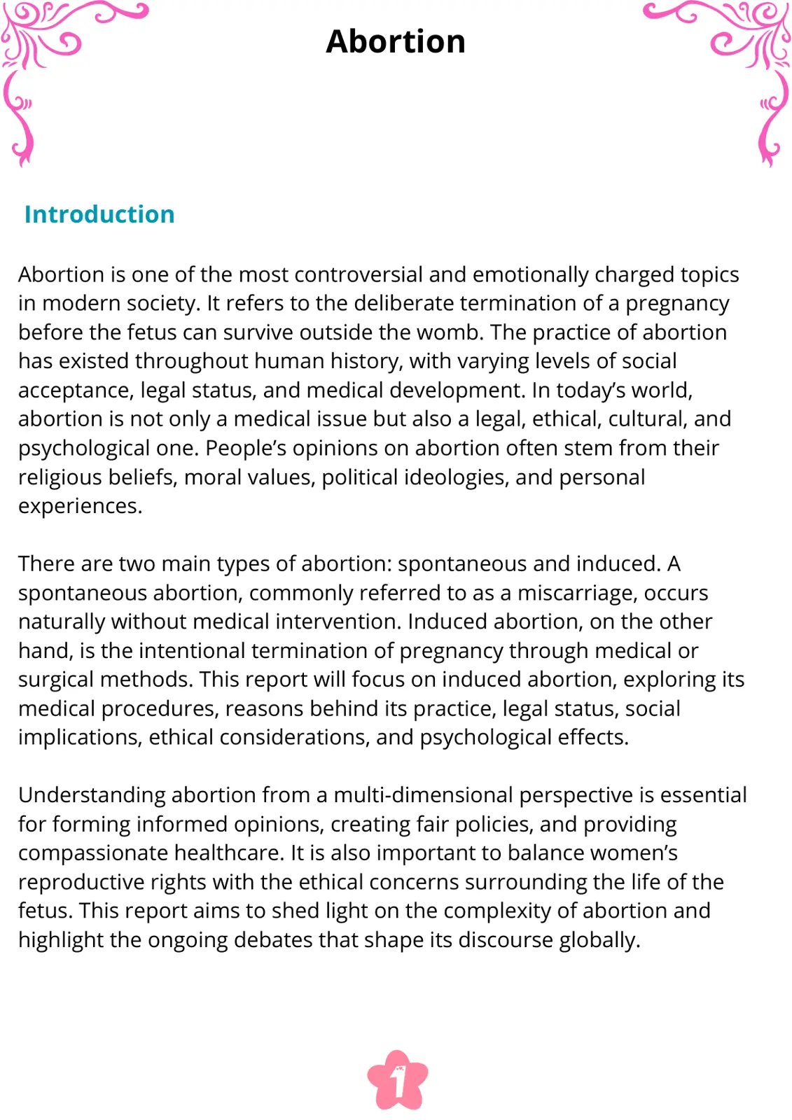 غلاف تقرير Abortion
