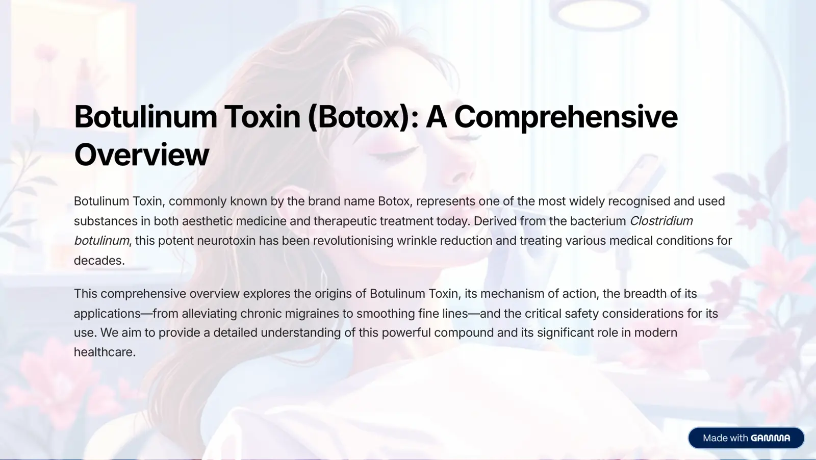 غلاف تقرير Botulinum Toxin (Botox): A Comprehensive Overview