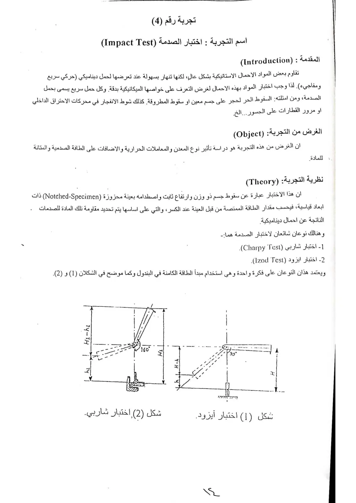 غلاف تقرير اختبار الصدمة (Impact Test)