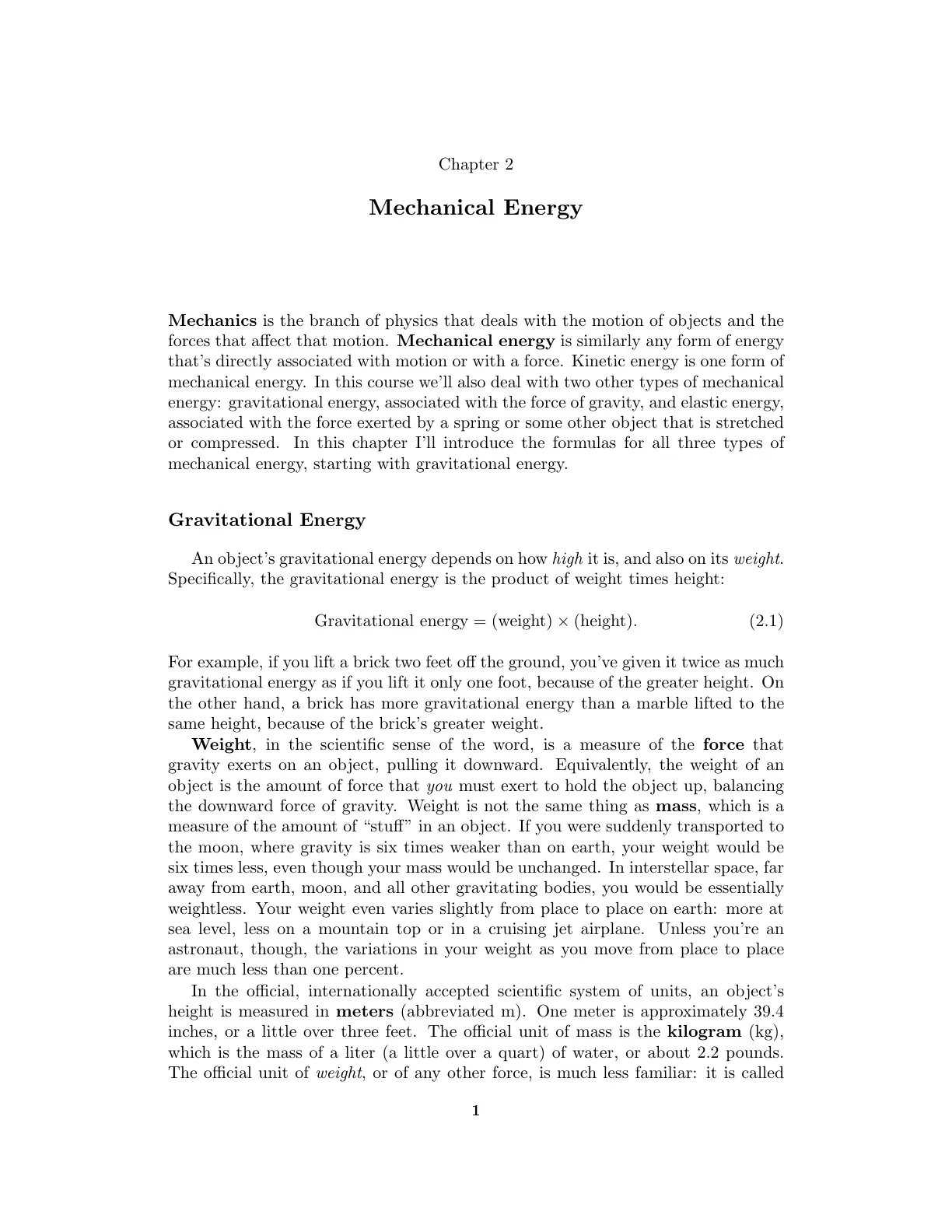 غلاف تقرير Chapter 2: Mechanical Energy