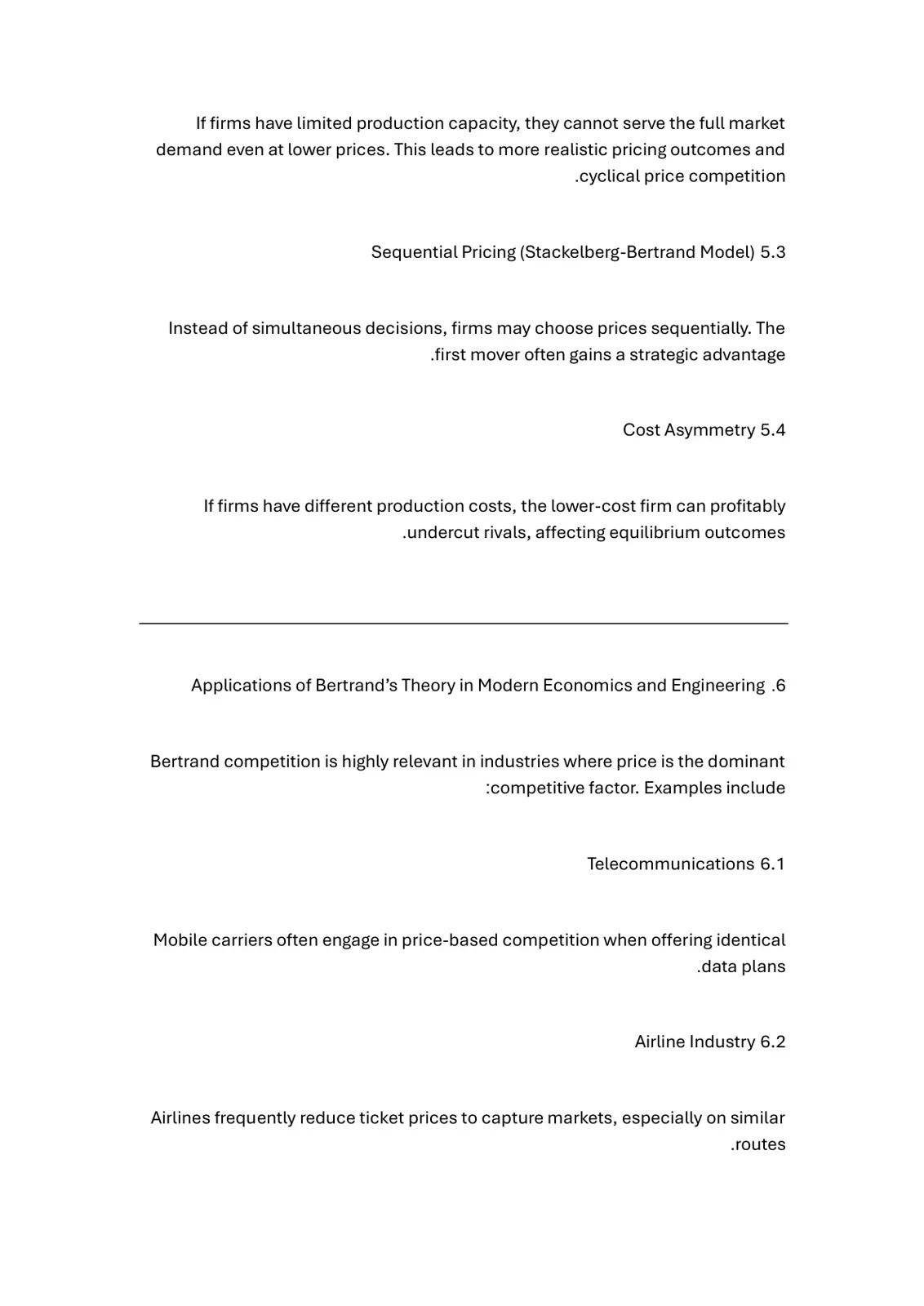 غلاف تقرير Applications of Bertrand's Theory in Modern Economics and Engineering