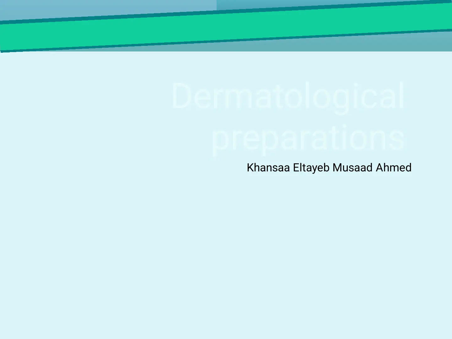 غلاف تقرير Dermatological preparations