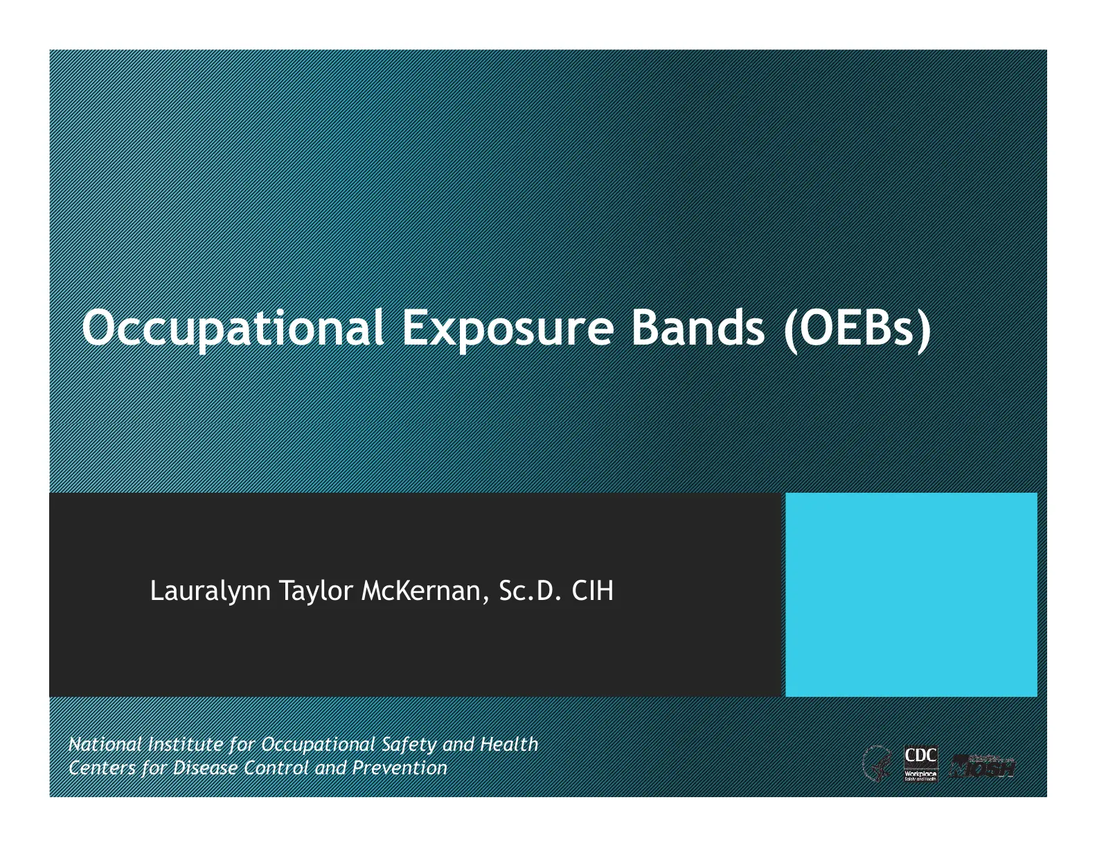 غلاف تقرير Occupational Exposure Bands (OEBs)