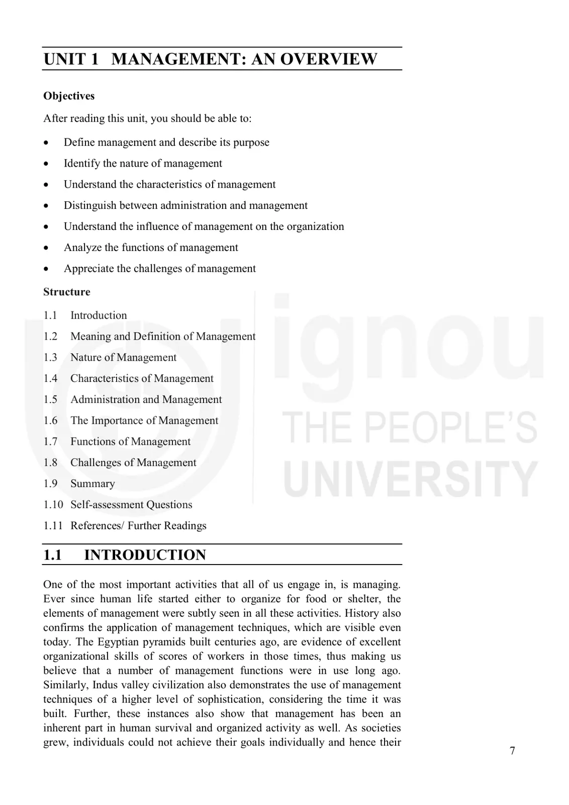غلاف تقرير UNIT 1 MANAGEMENT: AN OVERVIEW