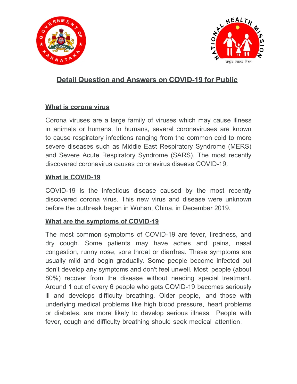 غلاف تقرير Detail Question and Answers on COVID-19 for Public