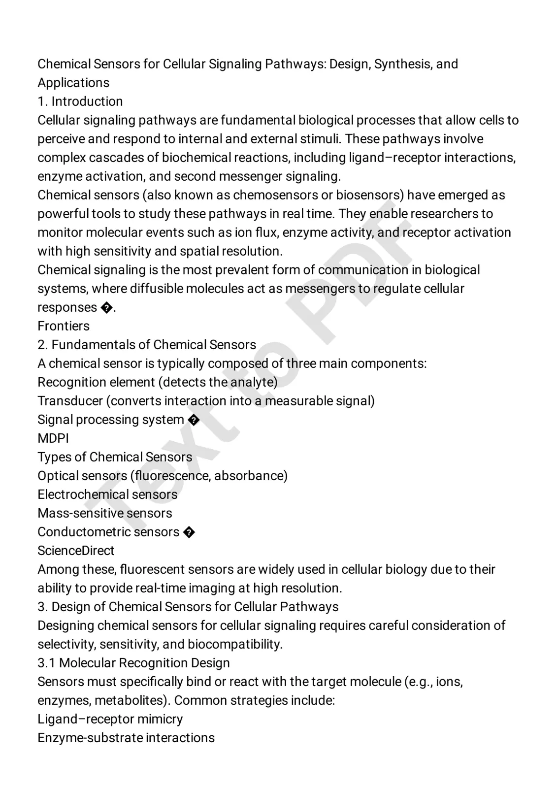 غلاف تقرير Chemical Sensors for Cellular Signaling Pathways: Design, Synthesis, and Applications