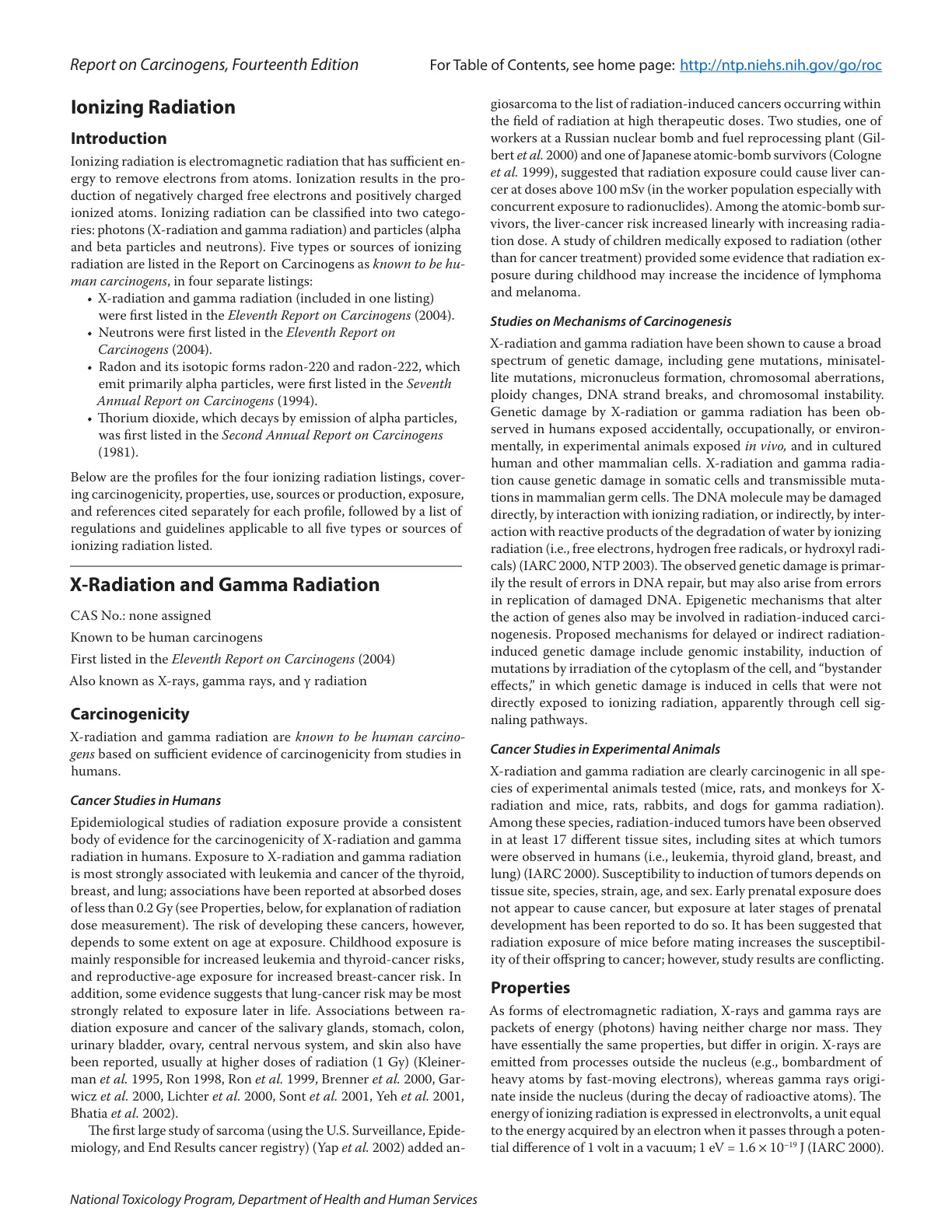 غلاف تقرير Ionizing Radiation