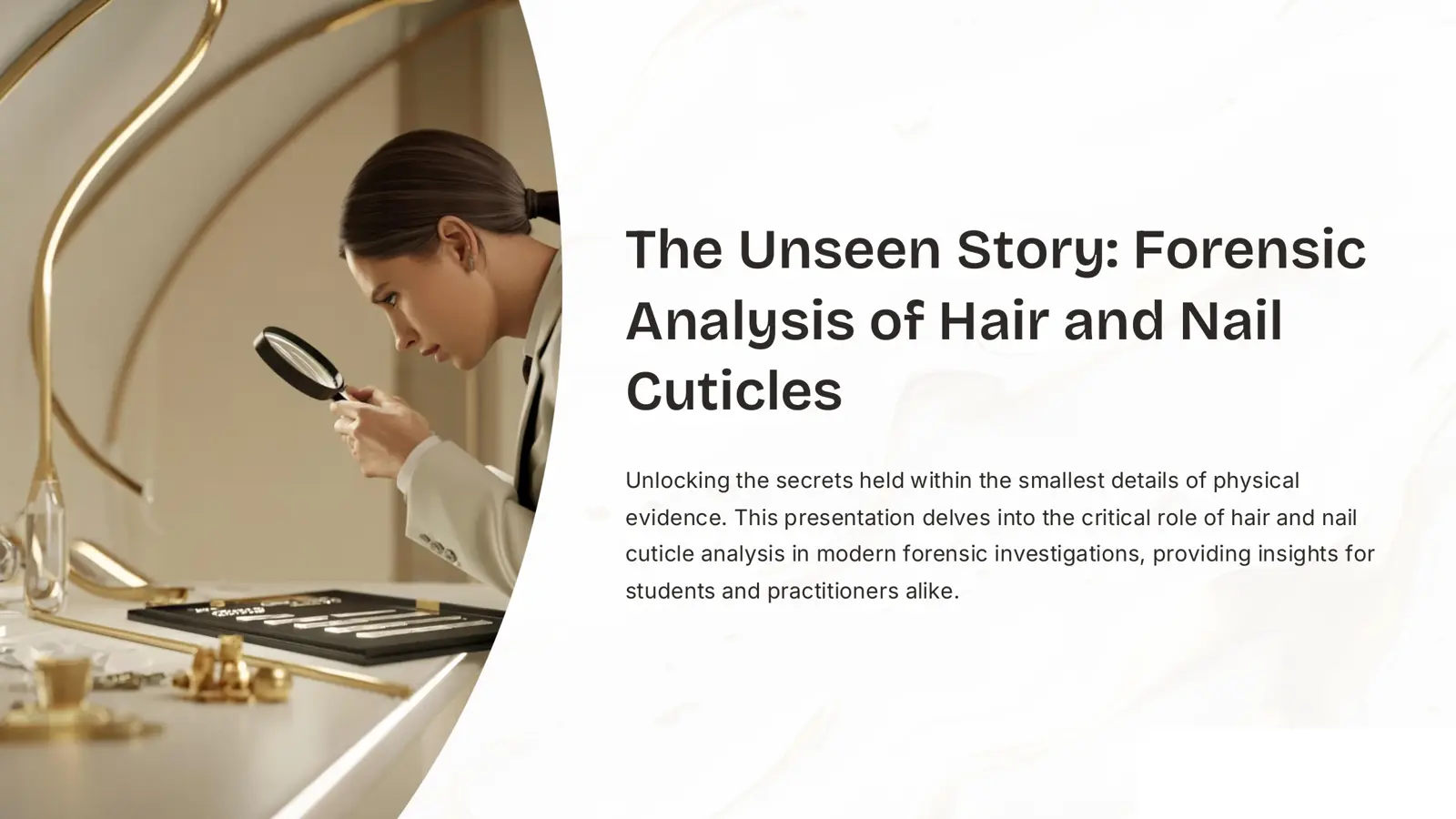 غلاف تقرير The Unseen Story: Forensic Analysis of Hair and Nail Cuticles