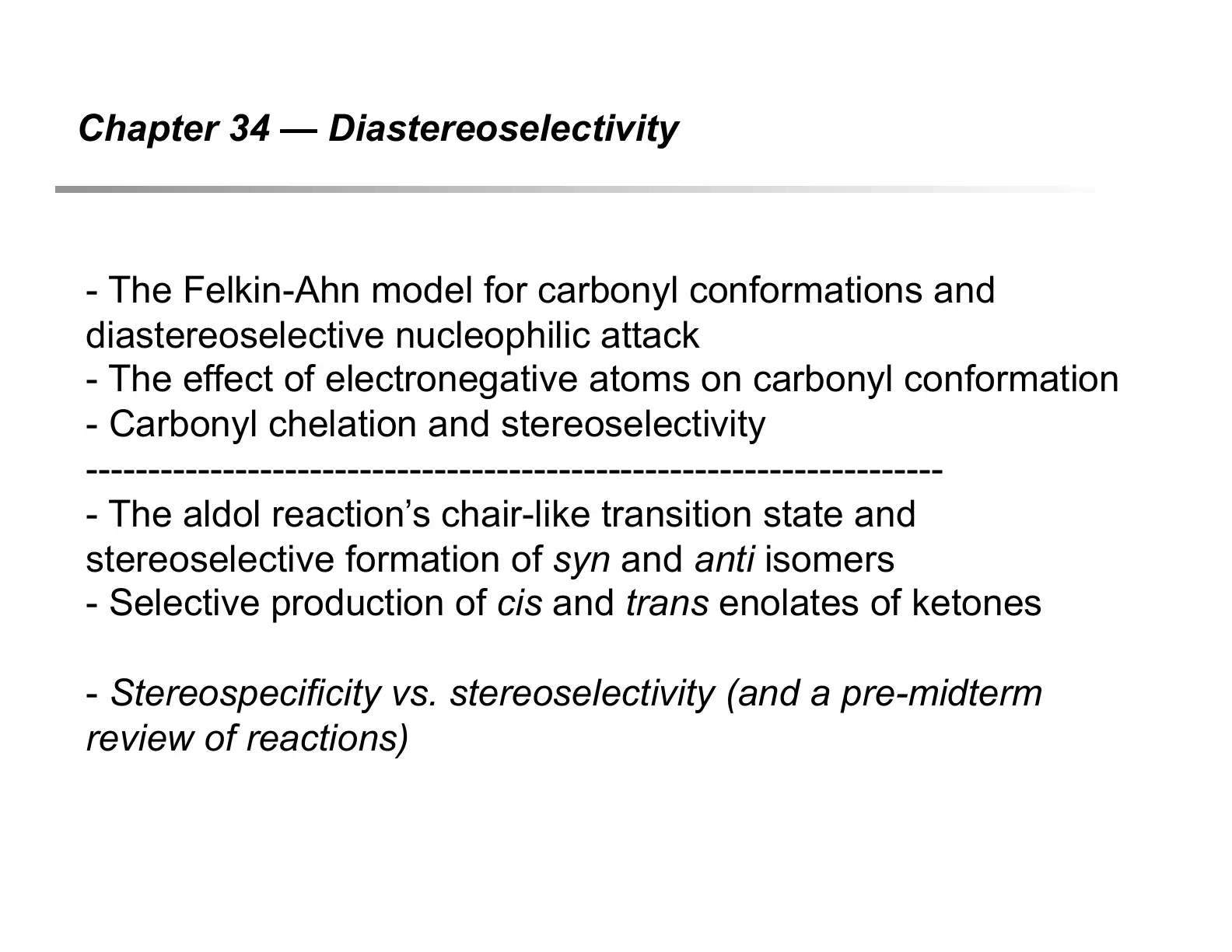 غلاف تقرير Diastereoselectivity