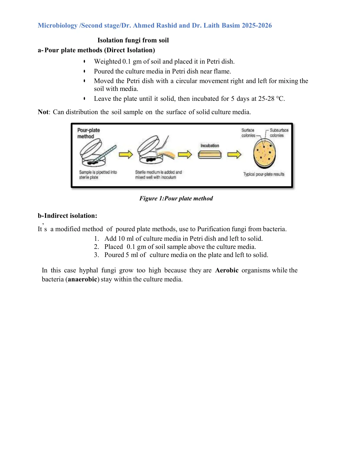 غلاف تقرير Isolation fungi from soil