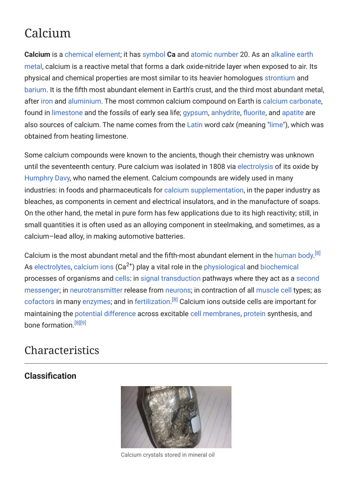 غلاف تقرير Calcium