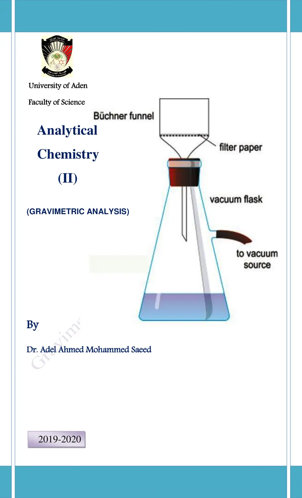 غلاف تقرير Analytical Chemistry (II) (Gravimetric Analysis)