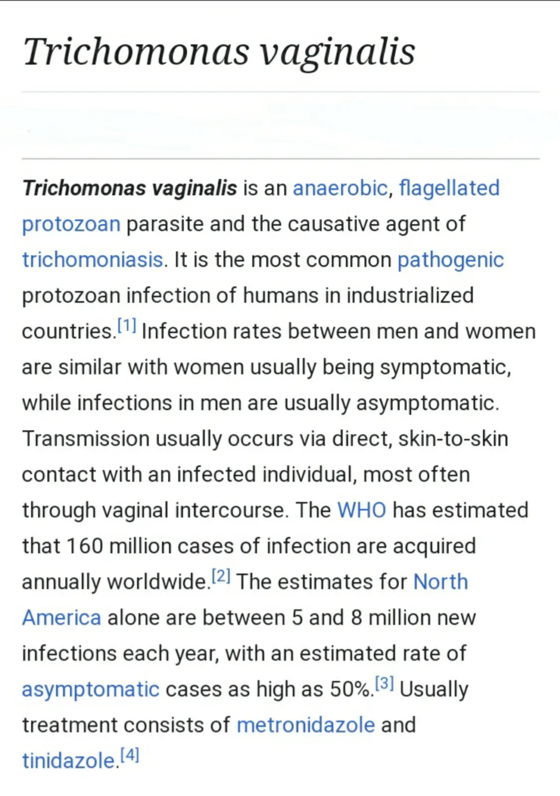 غلاف تقرير Trichomonas vaginalis