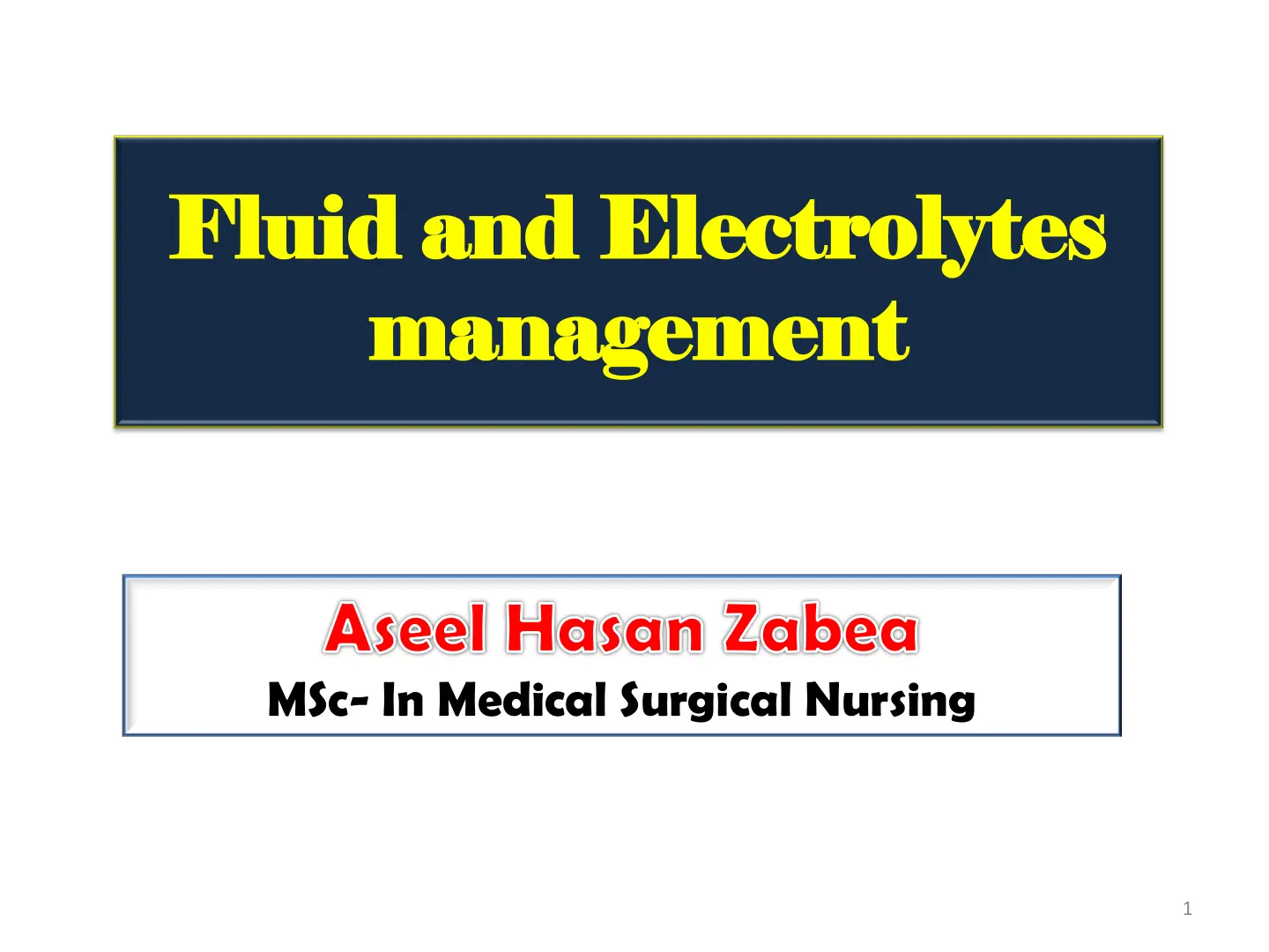غلاف تقرير Fluid and Electrolytes Management