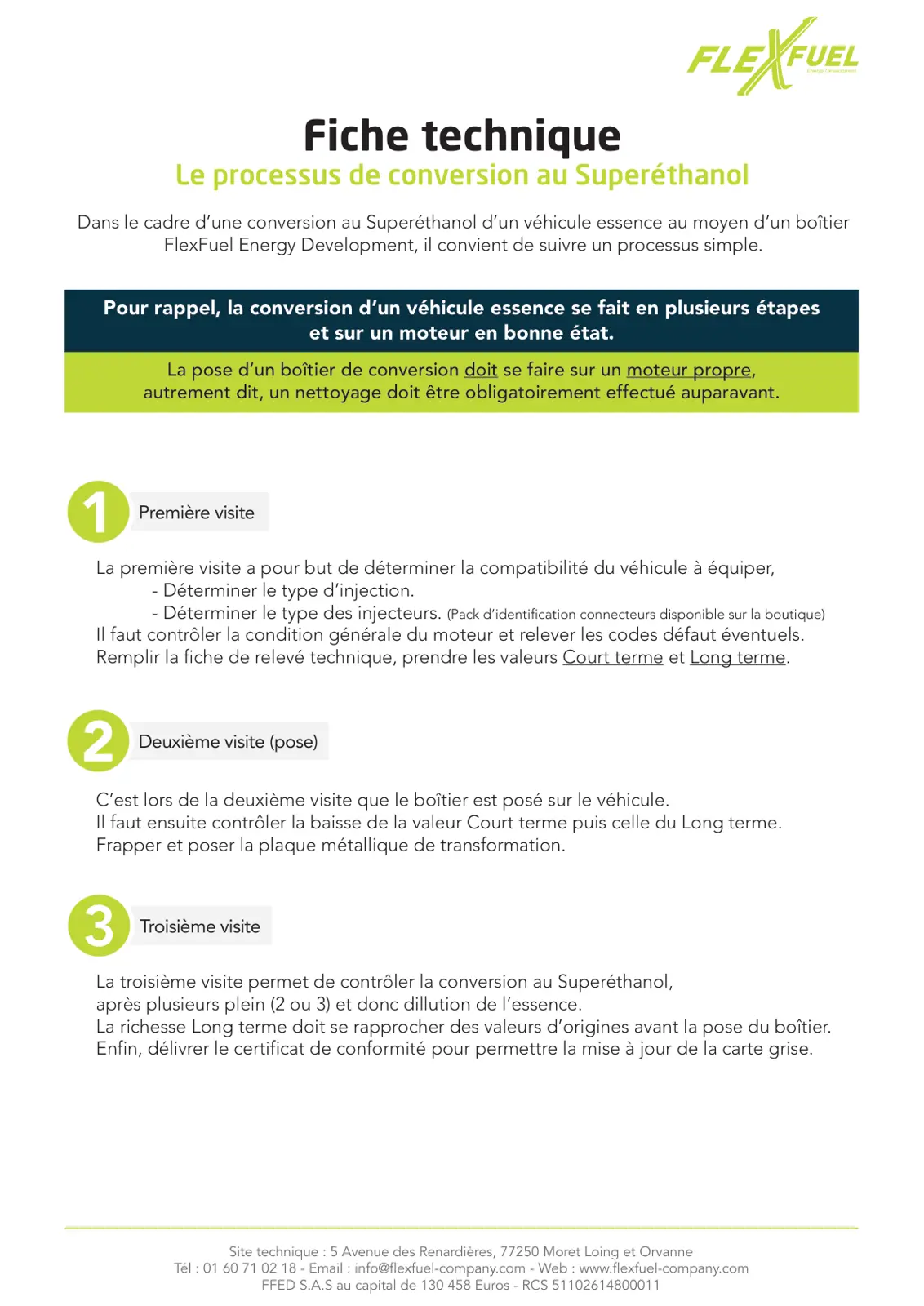 غلاف تقرير Fiche technique FLEXFUEL Le processus de conversion au Superéthanol