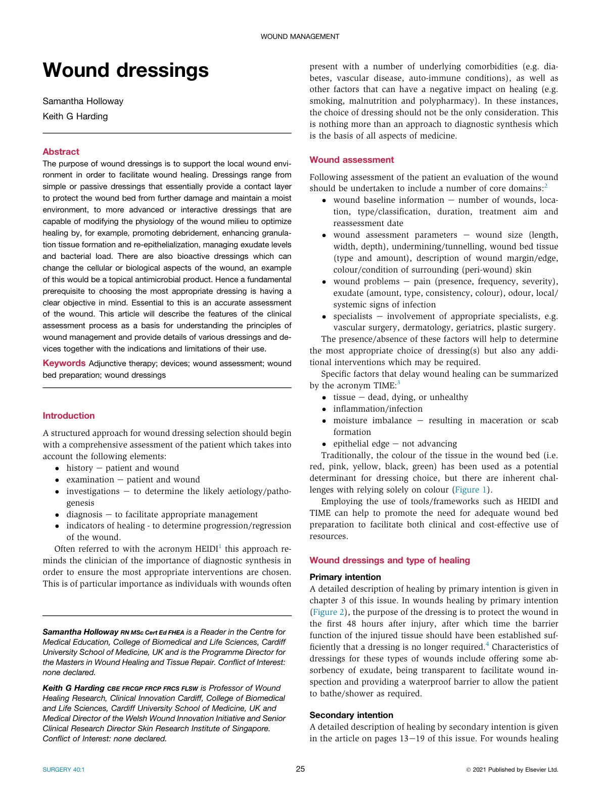غلاف تقرير Wound Management: Wound dressings