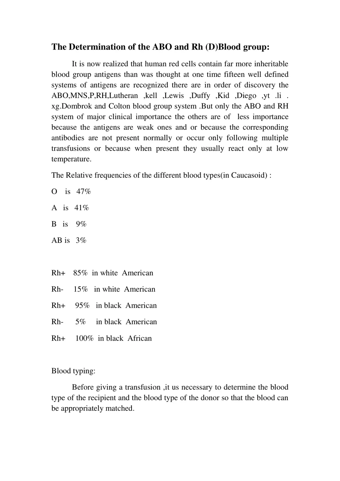 غلاف تقرير The Determination of the ABO and Rh (D)Blood group