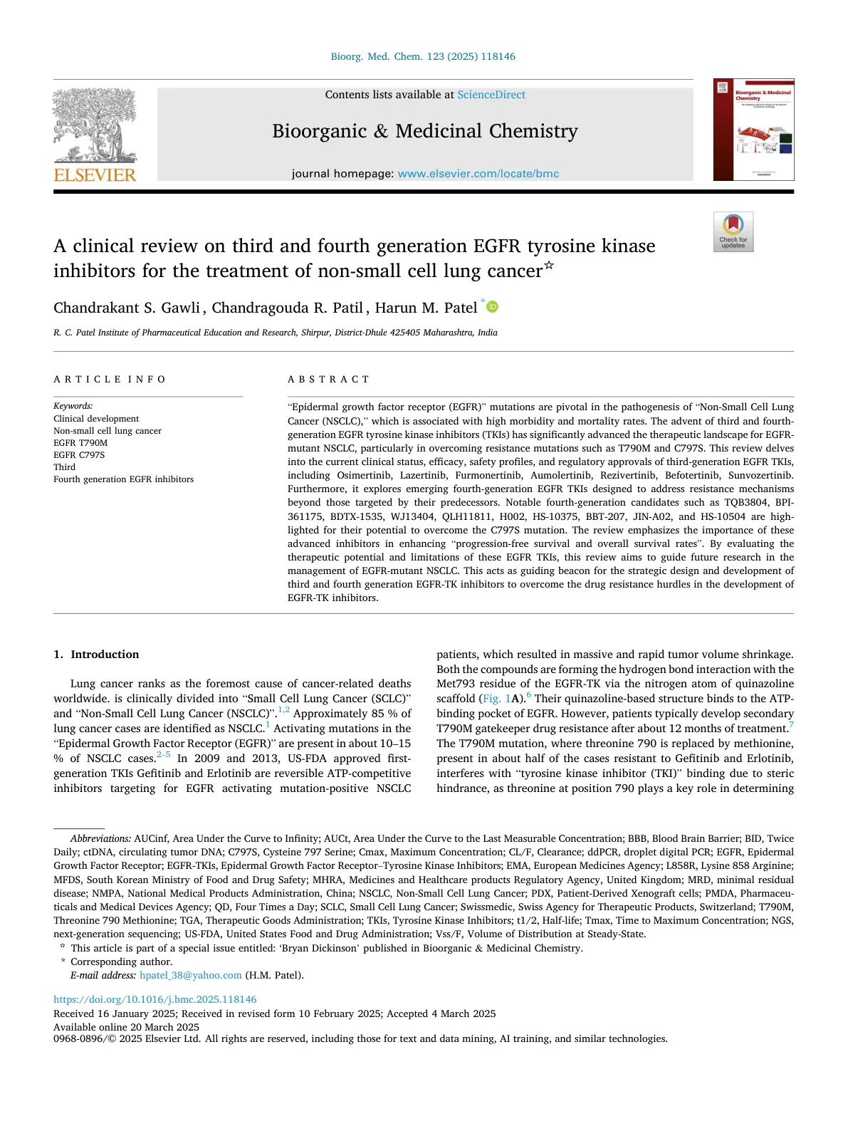 غلاف تقرير A clinical review on third and fourth generation EGFR tyrosine kinase inhibitors for the treatment of non-small cell lung cancer