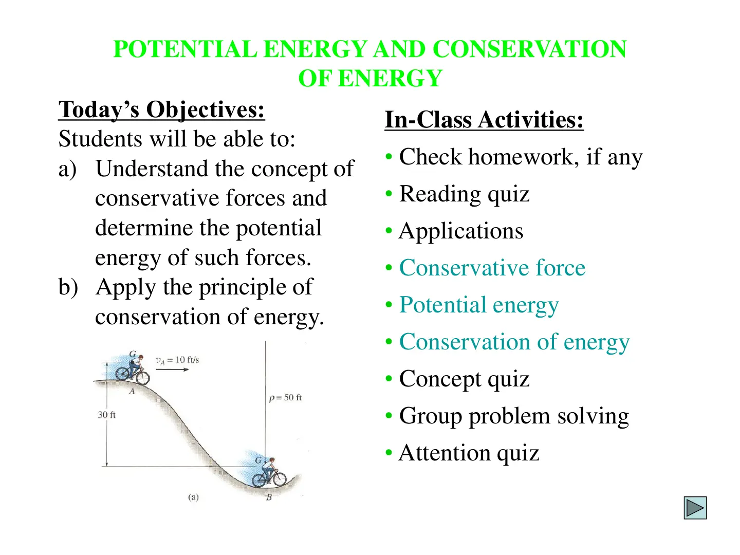 غلاف تقرير POTENTIAL ENERGY AND CONSERVATION OF ENERGY