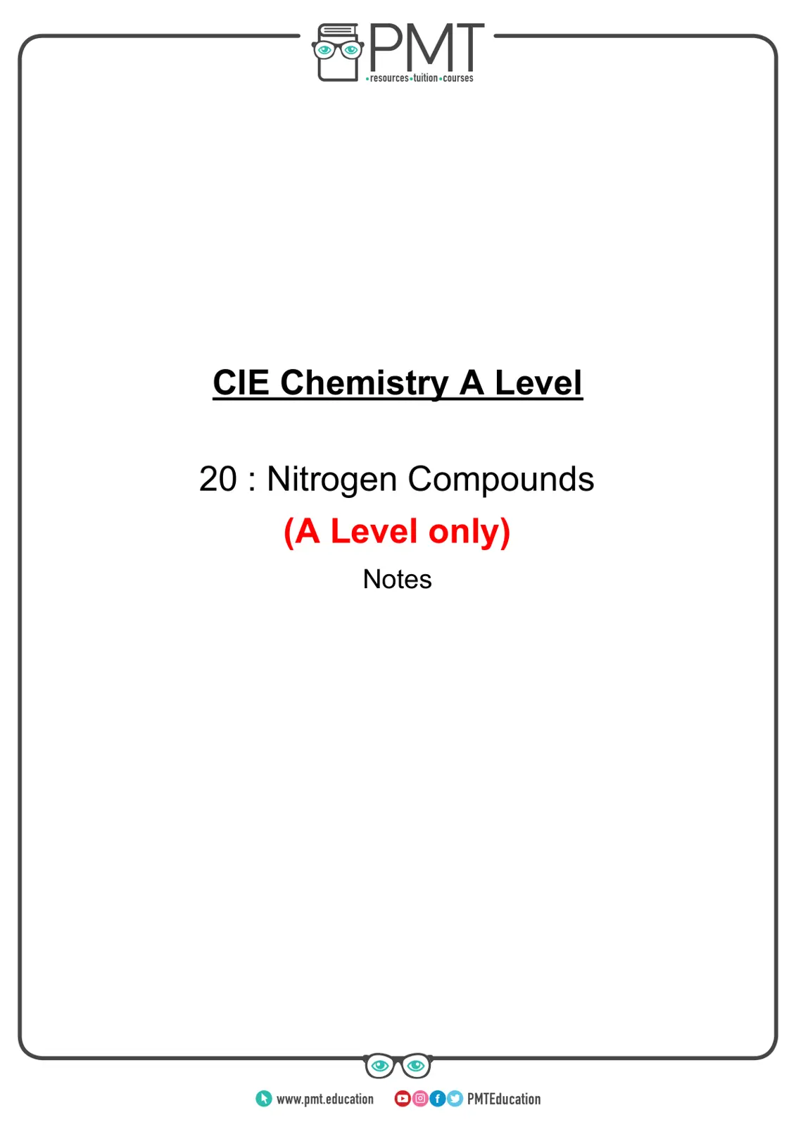 غلاف تقرير Nitrogen Compounds (A Level)