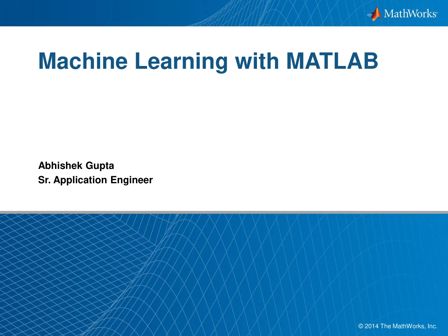 غلاف تقرير Machine Learning with MATLAB