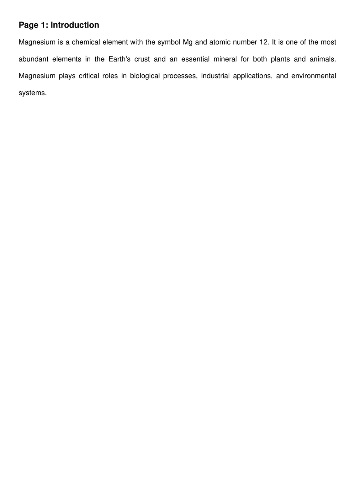 غلاف تقرير Magnesium: Introduction