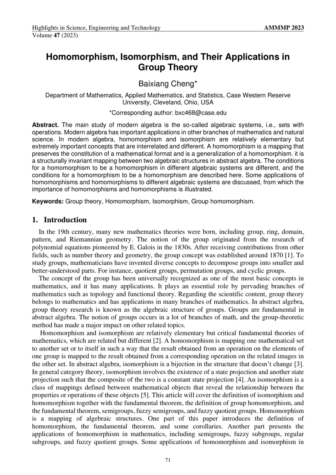 غلاف تقرير Homomorphism, Isomorphism, and Their Applications in Group Theory
