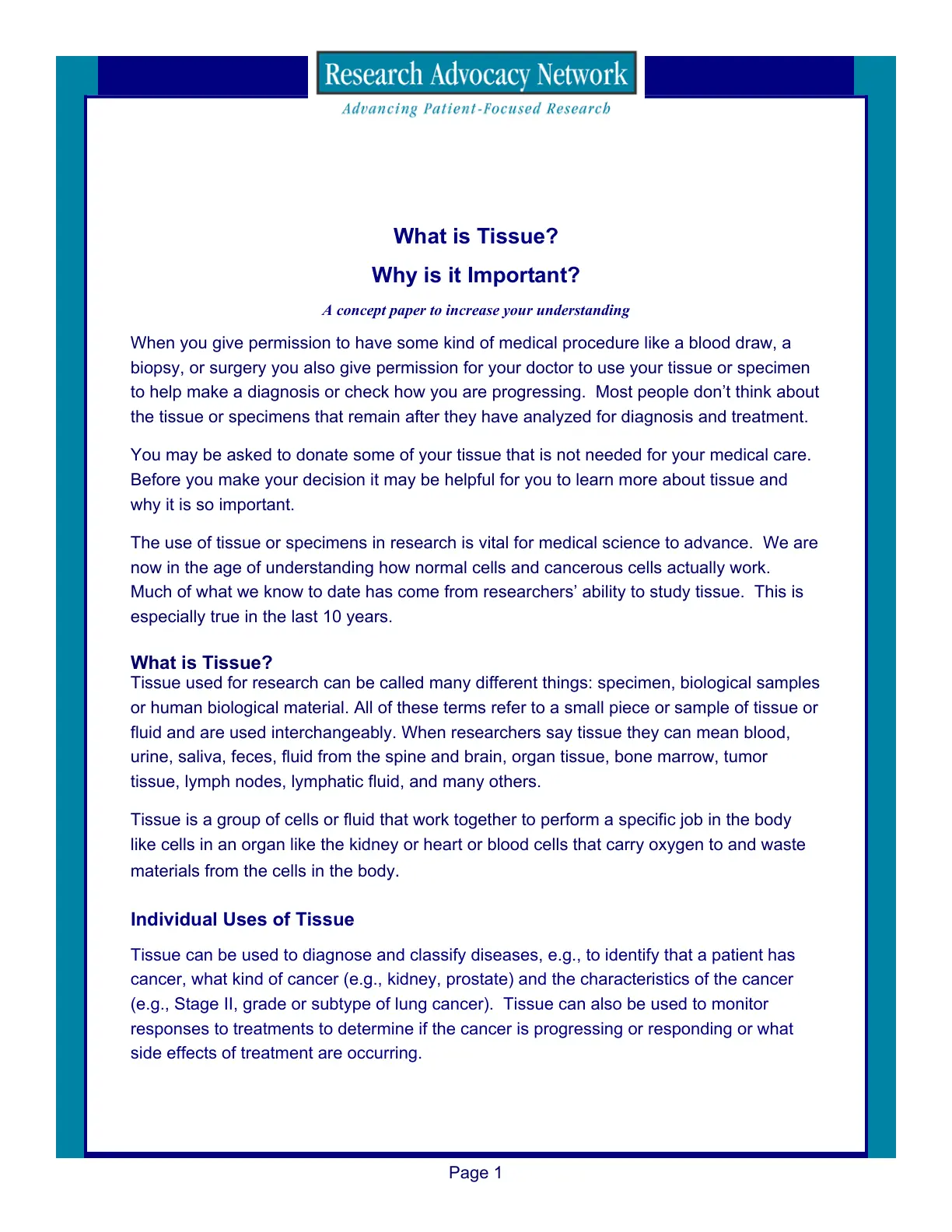 غلاف تقرير What is Tissue? Why is it Important?