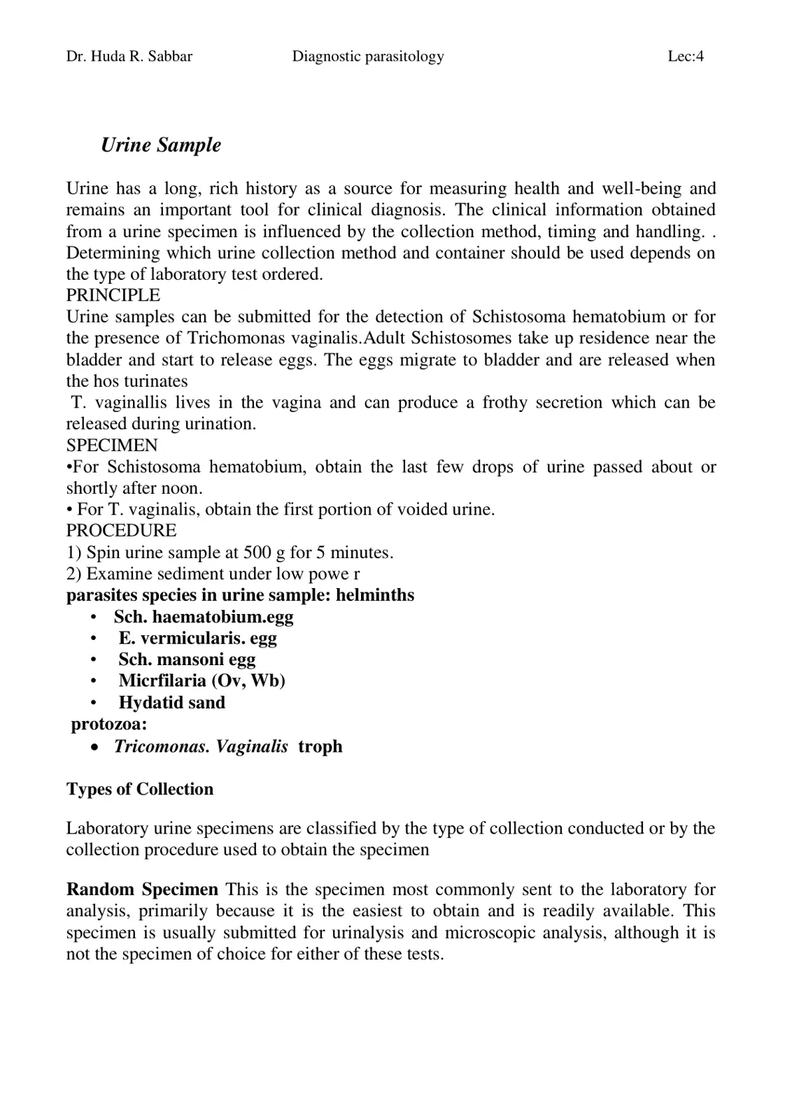غلاف تقرير Diagnostic parasitology