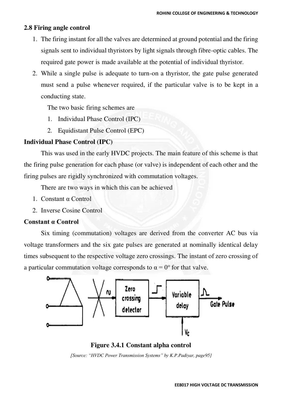 غلاف تقرير Firing Angle Control - Rohini College of Engineering & Technology