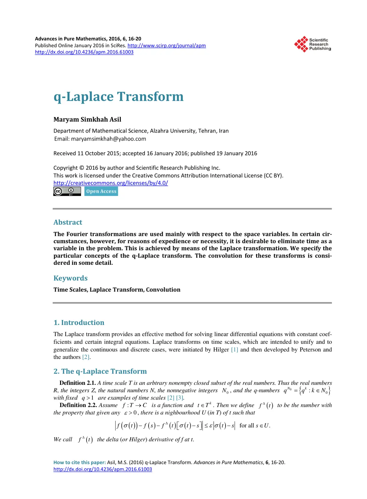 غلاف تقرير q-Laplace Transform