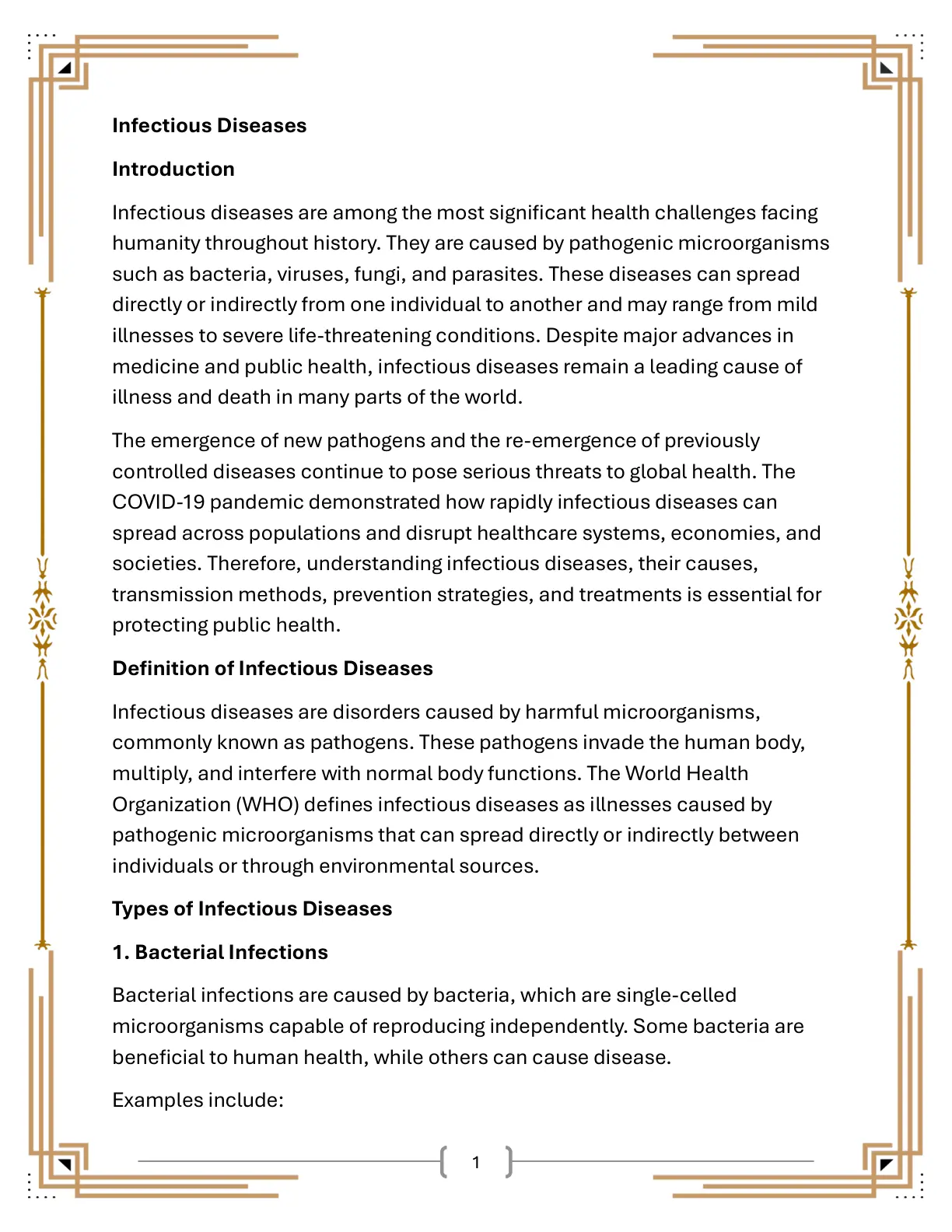 غلاف تقرير Infectious Diseases