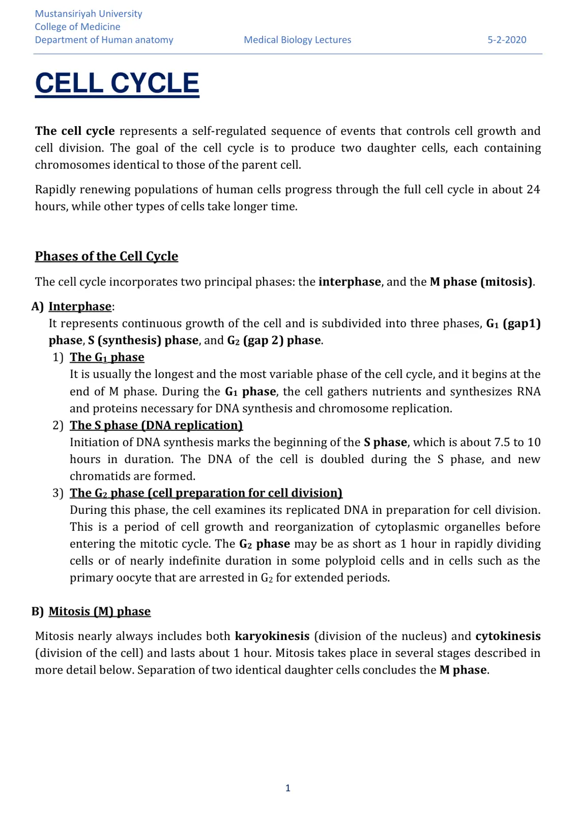 غلاف تقرير CELL CYCLE