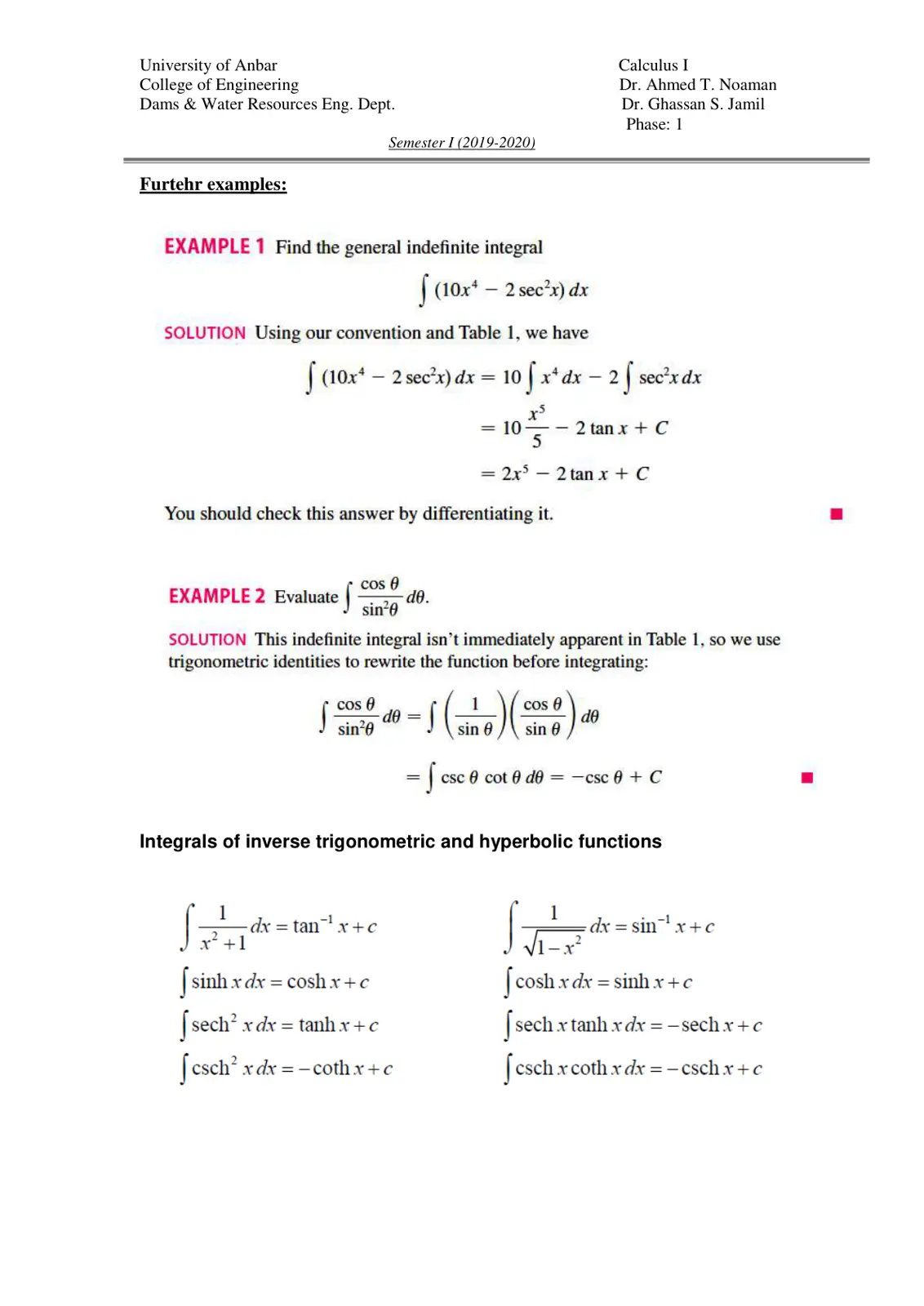 غلاف تقرير Calculus I