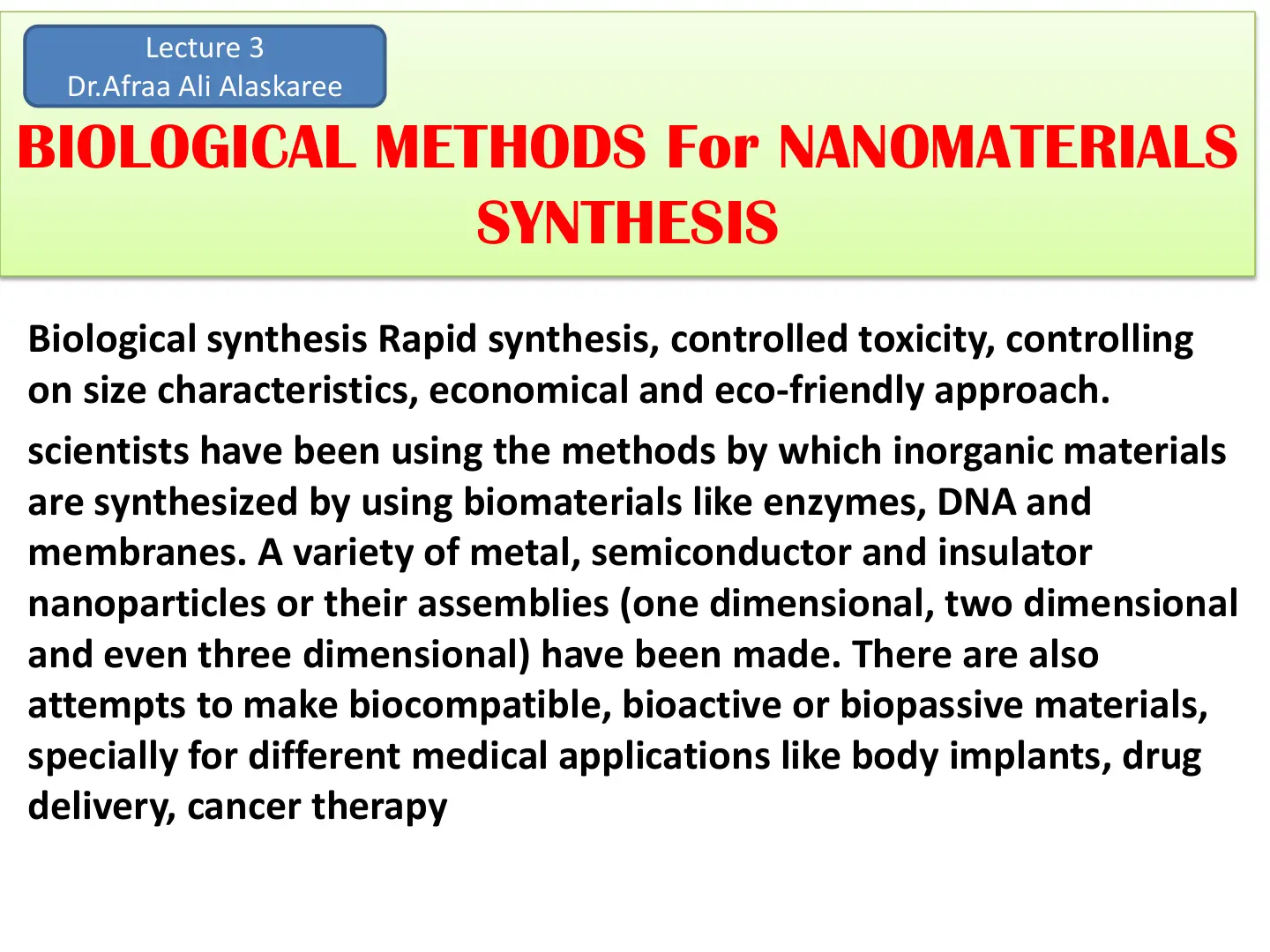 غلاف تقرير Biological Methods for Nanomaterials Synthesis
