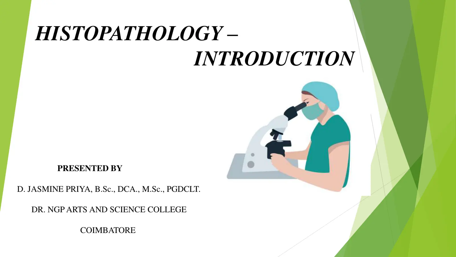 غلاف تقرير HISTOPATHOLOGY – INTRODUCTION
