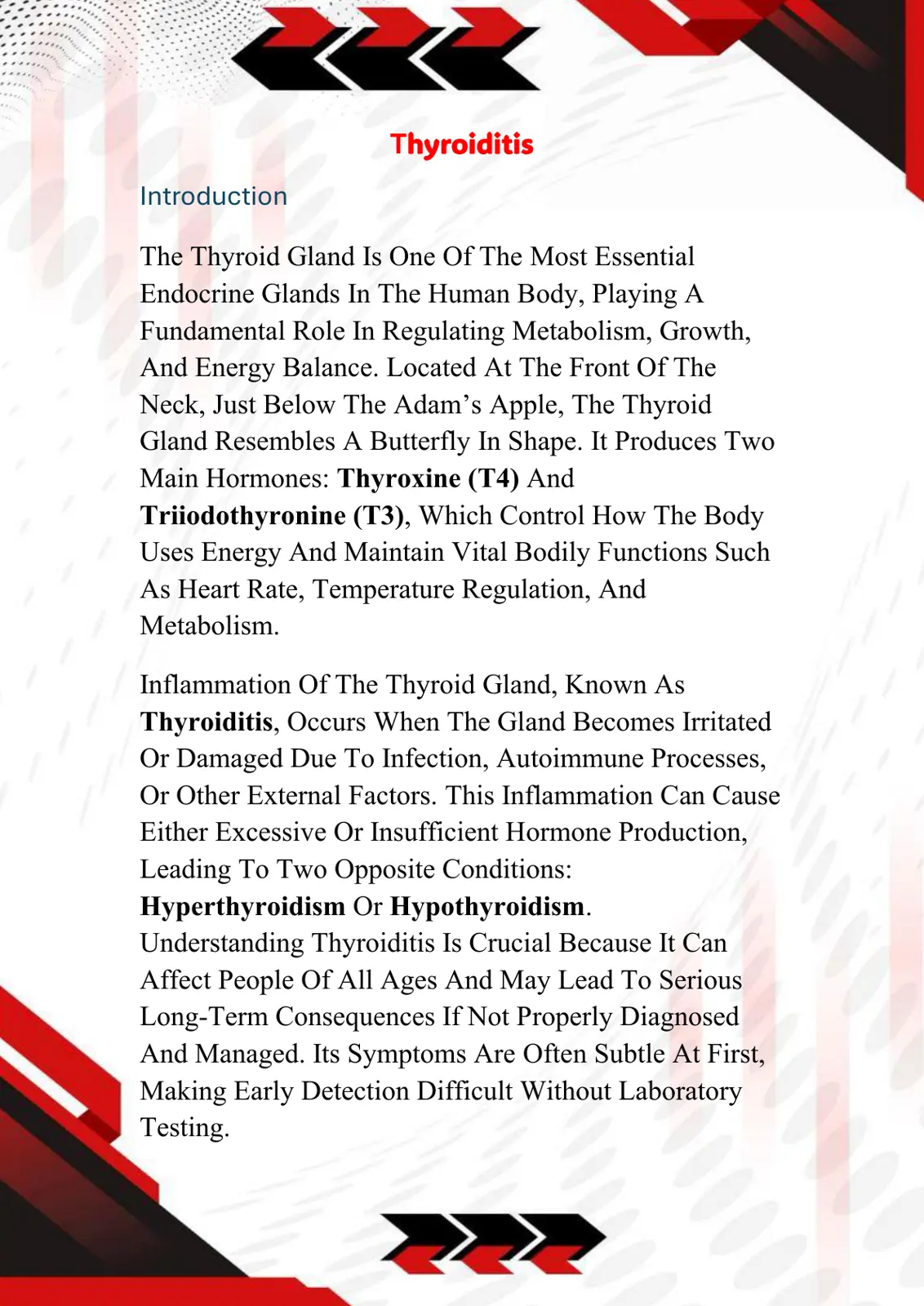 غلاف تقرير Thyroiditis