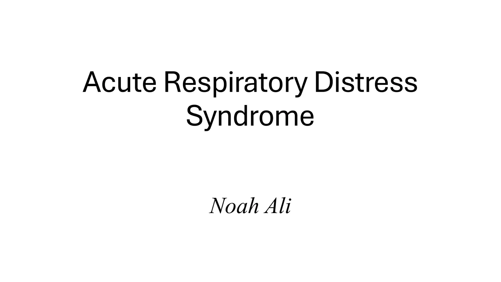 غلاف تقرير Acute Respiratory Distress Syndrome