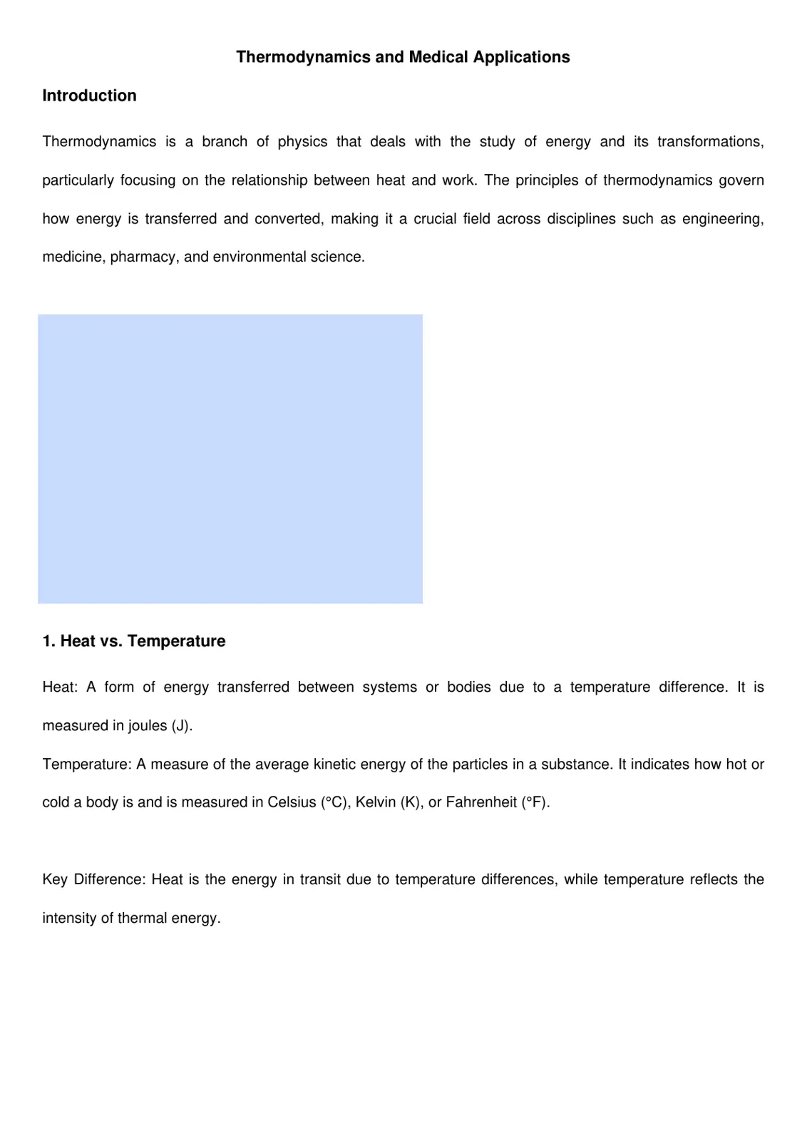 غلاف تقرير Thermodynamics and Medical Applications