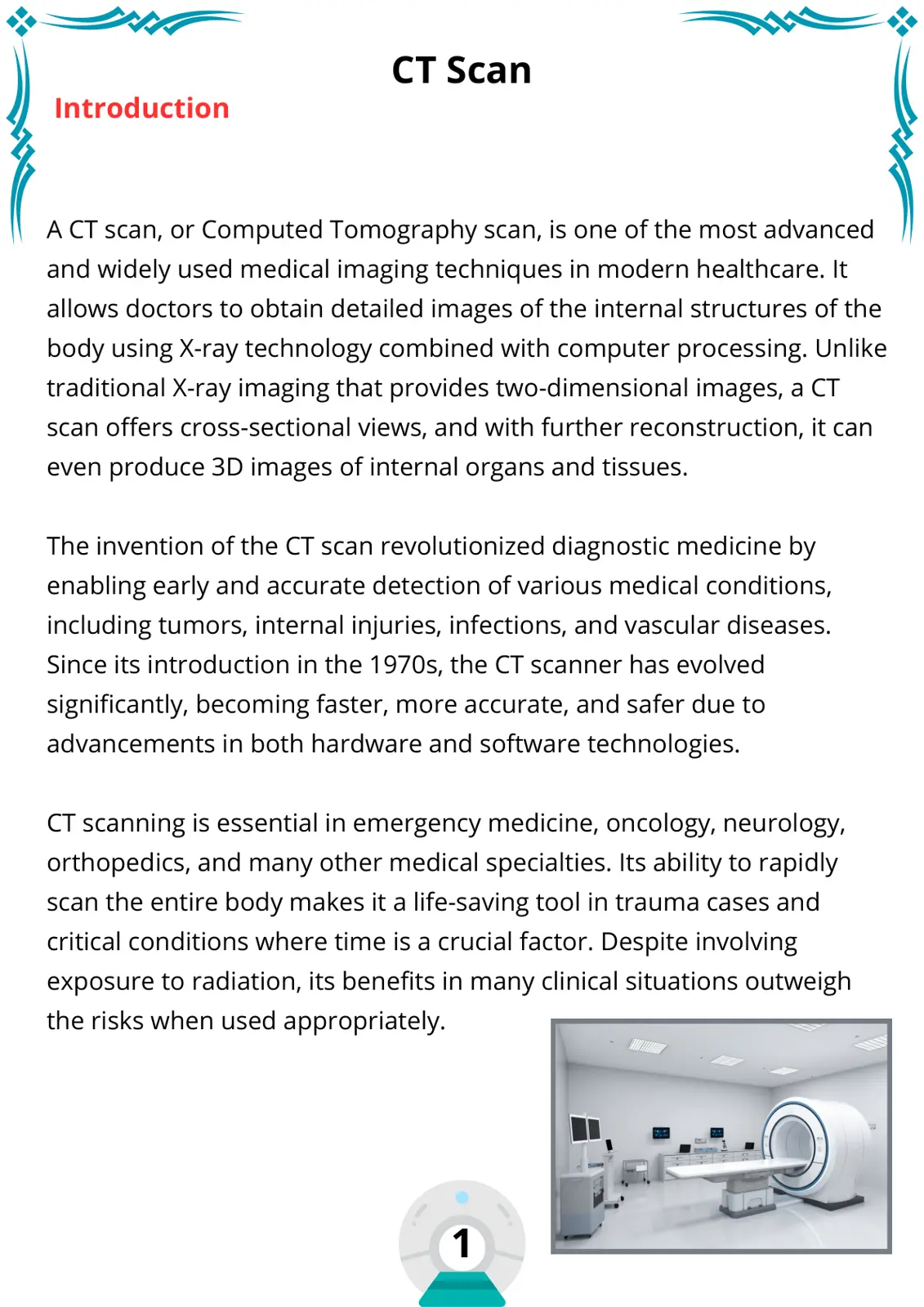 غلاف تقرير CT Scan